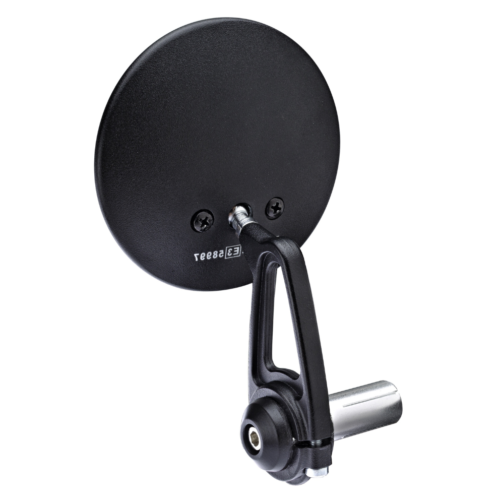 FAR REAR VIEW BAR END BLACK MOON MOTORCYCLE LEFT/RIGHT UNIVERSAL SIDE MIRROR
