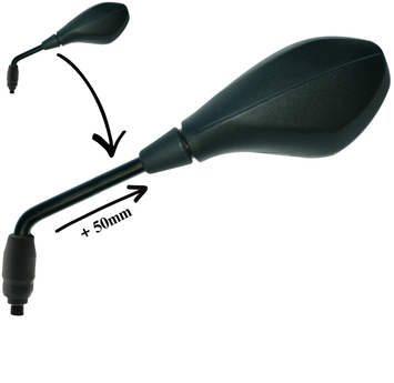 FAR LEFT REAR VIEW MIRROR BMW GS TOURING EXTENDED ROD SIDE MOTORCYCLE MIRROR