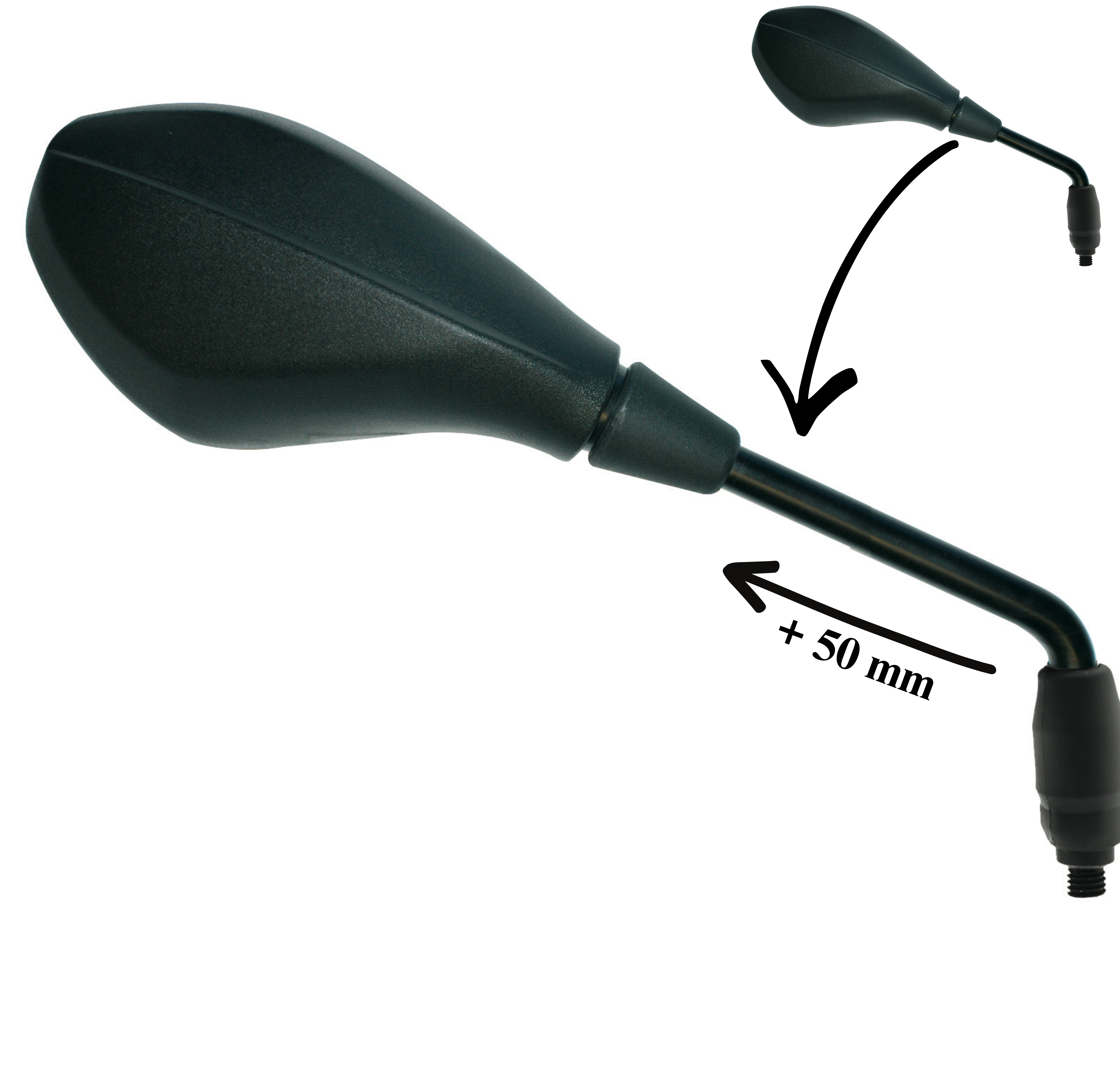 FAR REAR VIEW MIRROR BMW GS TOURING RIGHT EXTENDED ROD MOTORCYCLE SIDE