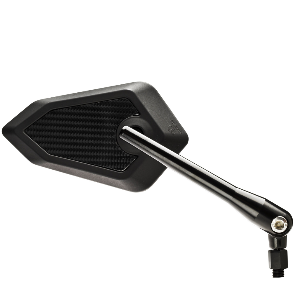 FAR UNIVERSAL RIGHT HANDLEBAR REAR VIEW MIRROR - CARBON LOOK MOTORCYCLE
