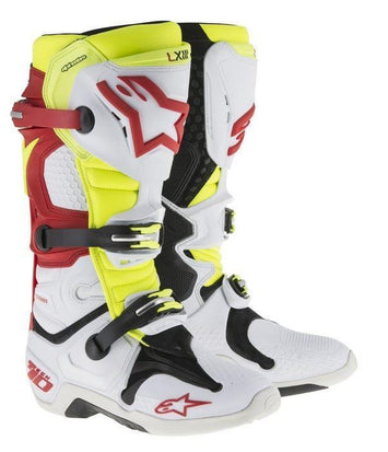 STIVALI OFF ROAD TECH 10 BIANCO ROSSO GIALLO FLUO