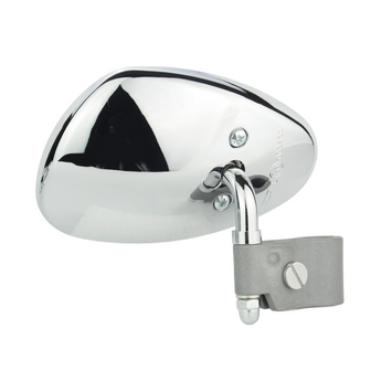 FAR RIGHT SIDE MIRROR WITH CHROME BAND FOR VESPA- LAMBRETTA SCOOTER MOTORCYCLE