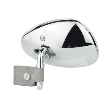 FAR LEFT SIDE MIRROR WITH CHROME BAND FOR VESPA- LAMBRETTA SCOOTER MOTORCYCLE