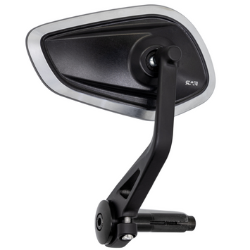 FAR RIGHT REAR VIEW BAR END POLY CNC SIDE MIRROR MOTORCYCLE SCOOTER