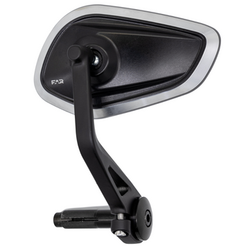 FAR LEFT REAR VIEW BAR END POLY CNC SIDE MIRROR MOTORCYCLE SCOOTER