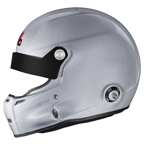 Stilo Rally ST5 R composite helmet in gray, featuring FIA 8859-15 certification and sleek design for motorsport safety.