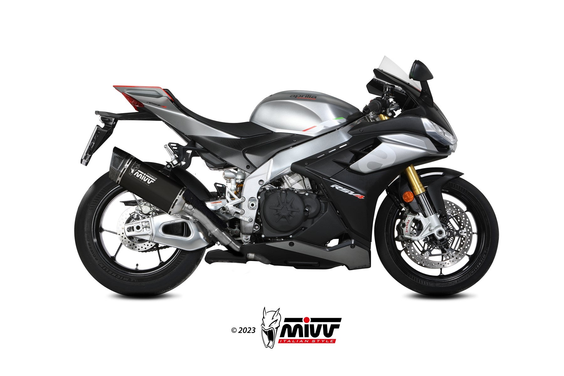 TERMINALE DI SCARICO IN TITANIO NERO MIVV SR-1 APRILIA RSV4 2021 - 2024