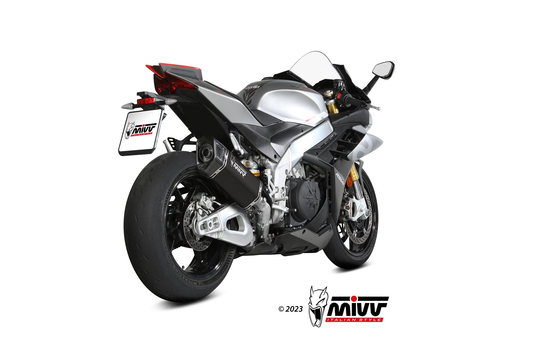 TERMINALE DI SCARICO IN TITANIO NERO MIVV SR-1 APRILIA RSV4 2021 - 2024