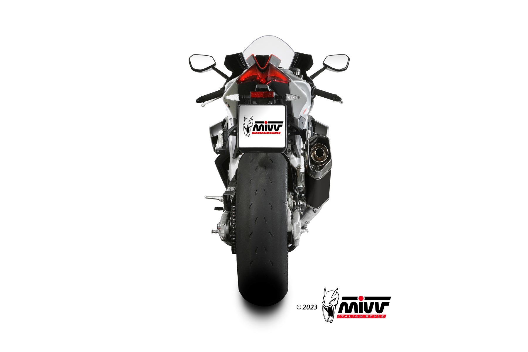 TERMINALE DI SCARICO IN TITANIO NERO MIVV SR-1 APRILIA RSV4 2021 - 2024