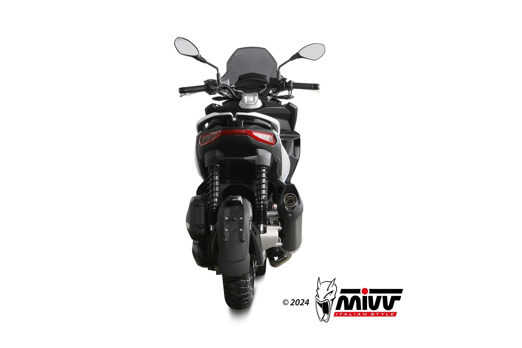 TERMINALE DI SCARICO IN ACCIAIO NERO MIVV MOVER APRILIA SR 200 GT 2022 - 2024