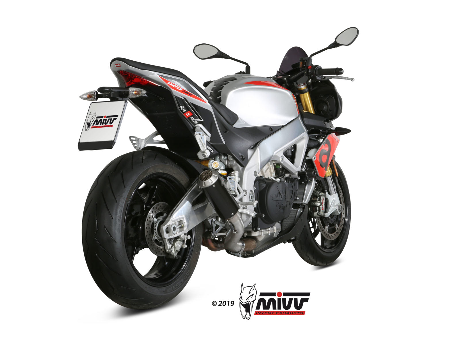TERMINALE DI SCARICO INOX NERO RACING MIVV MK3 APRILIA TUONO V4 1100 2018-2020