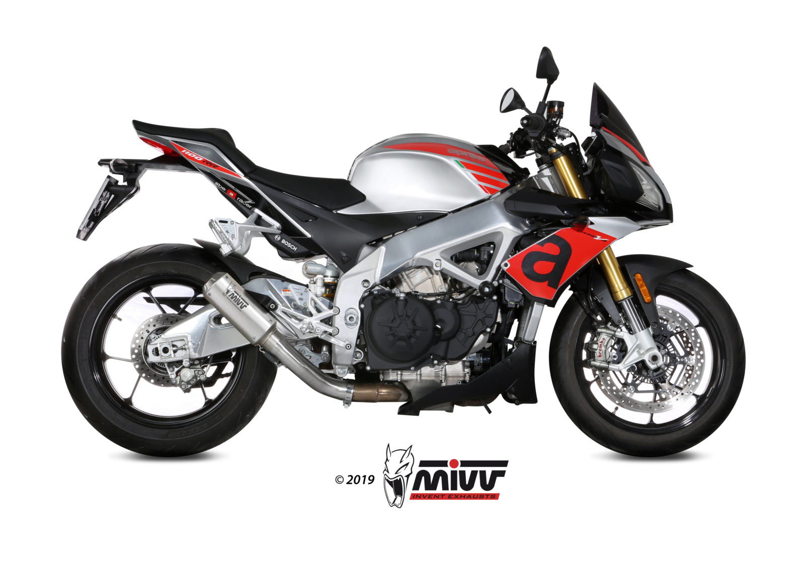 TERMINALE DI SCARICO ACCIAIO INOX RACING MIVV MK3 APRILIA TUONO V4 1100 2018-20
