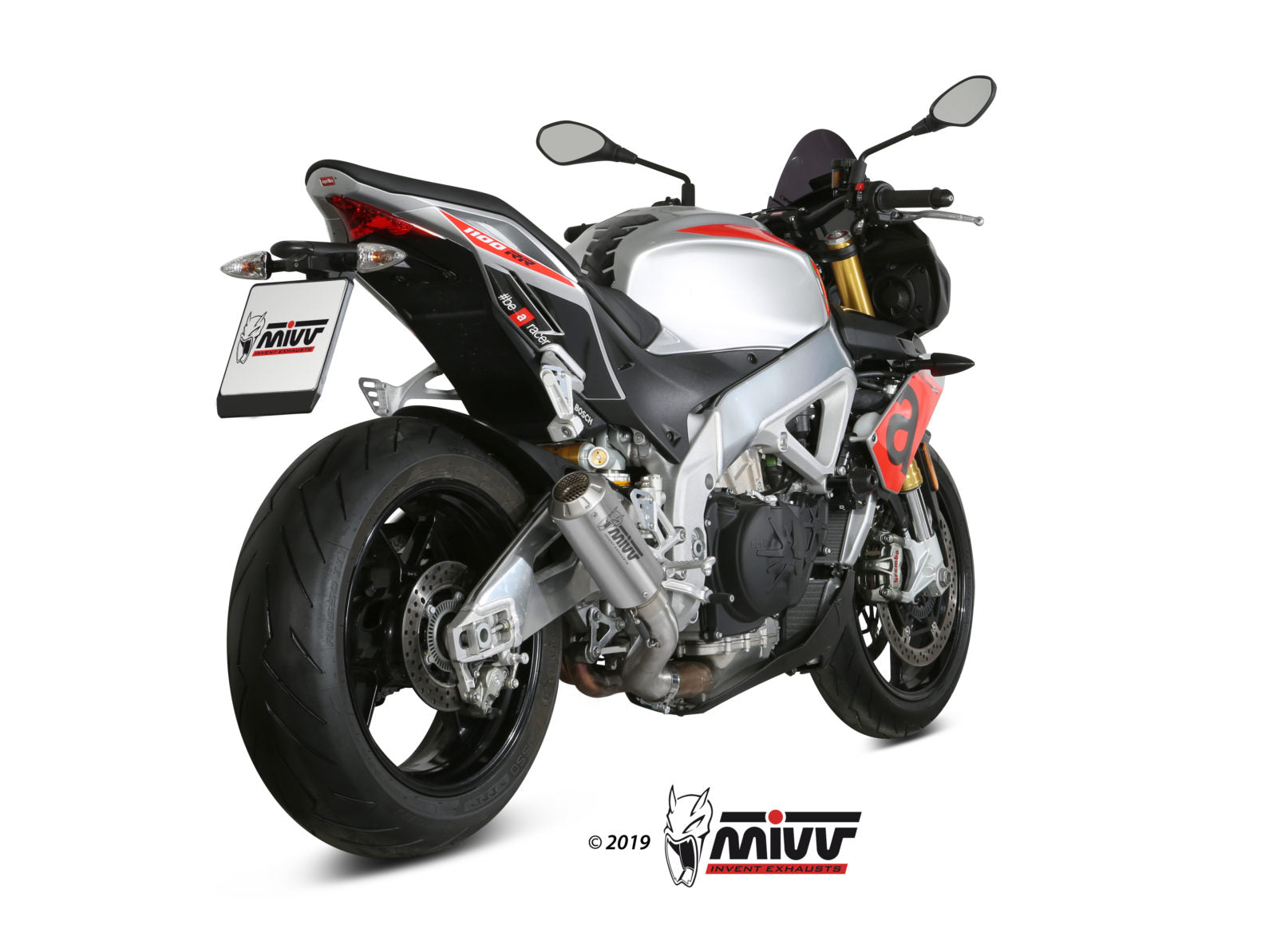 TERMINALE DI SCARICO ACCIAIO INOX RACING MIVV MK3 APRILIA TUONO V4 1100 2018-20