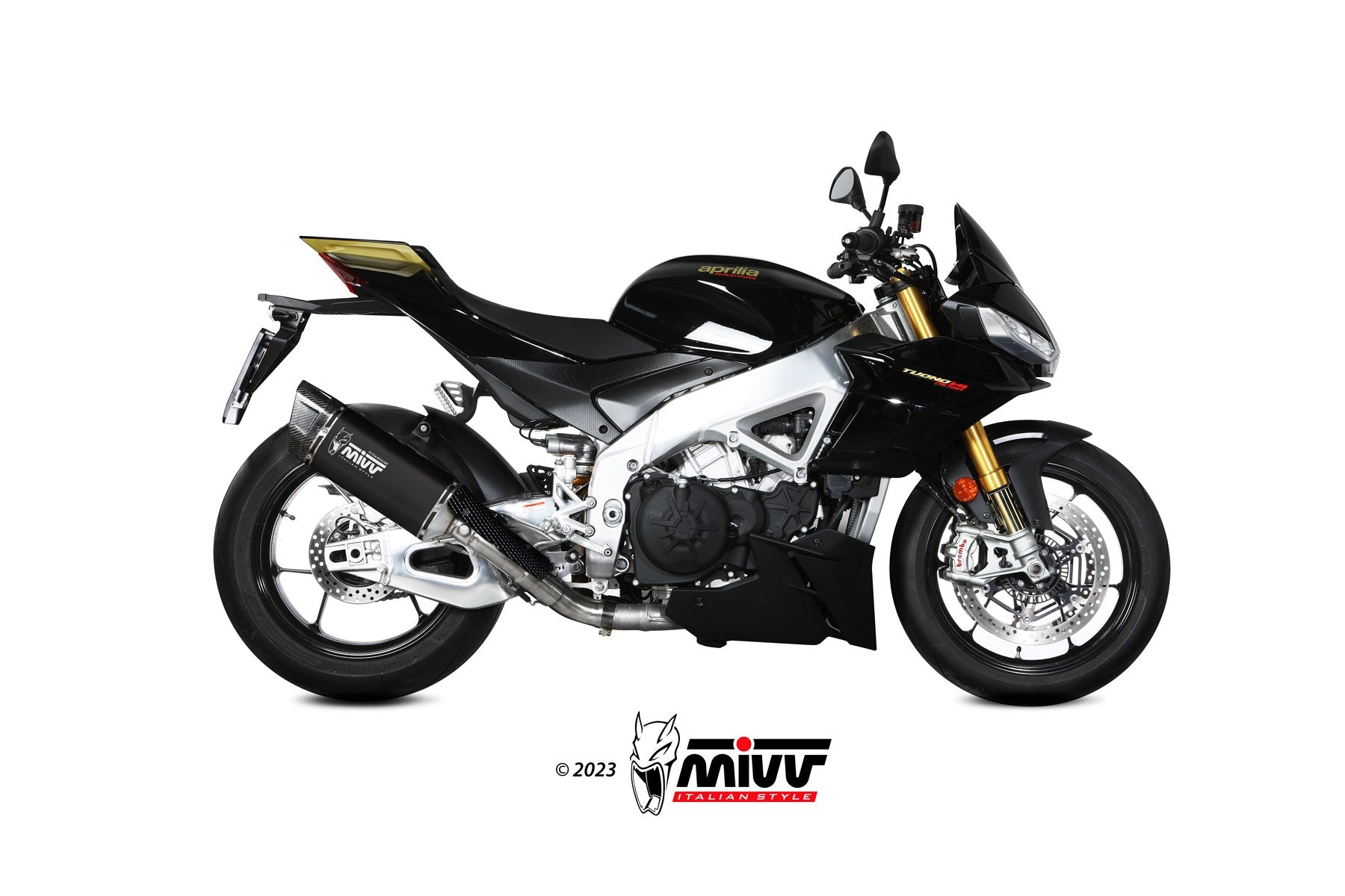 TERMINALE DI SCARICO IN TITANIO NERO MIVV SR-1 APRILIA TUONO V4 1100 2021 - 2024