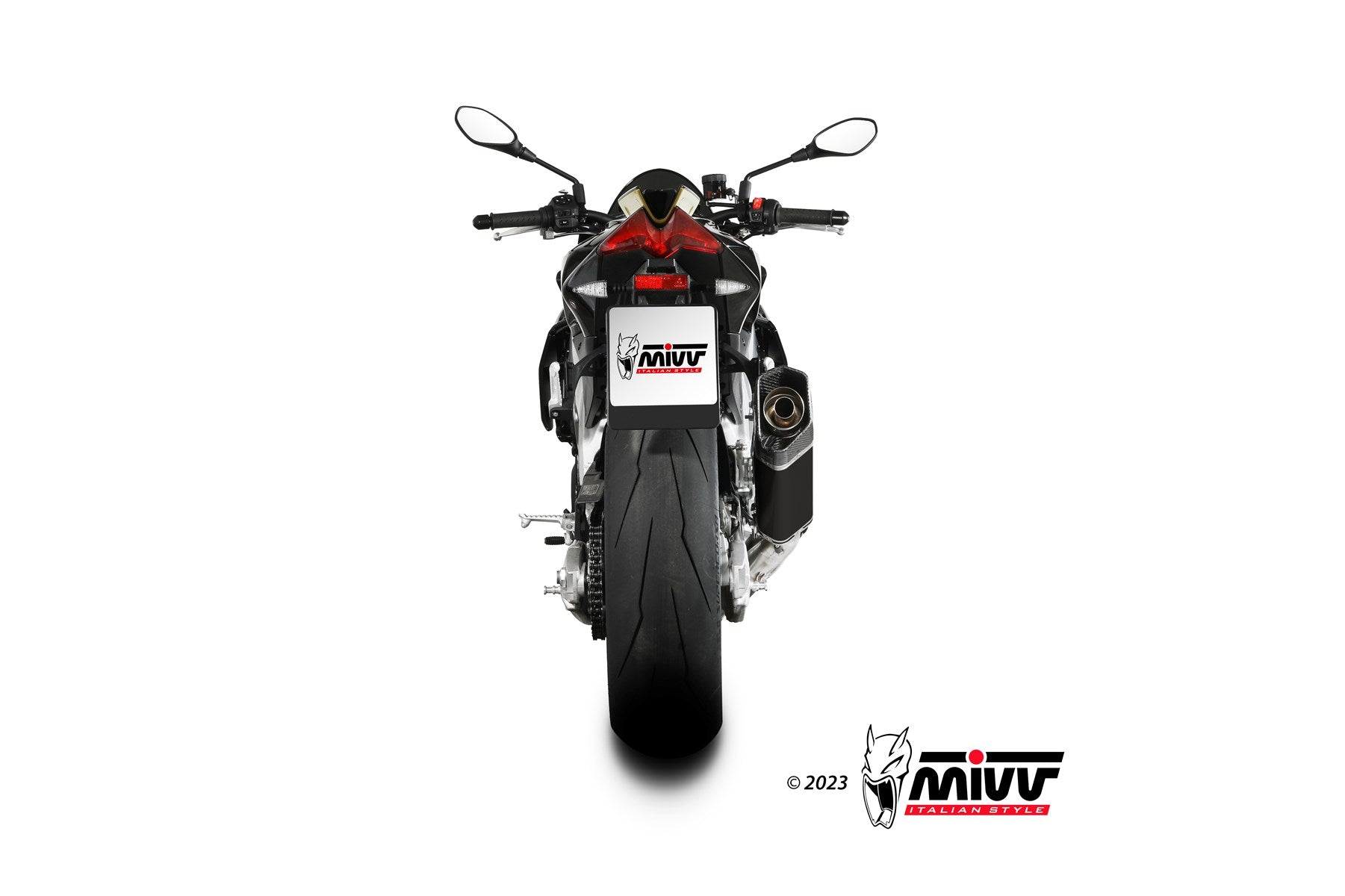 TERMINALE DI SCARICO IN TITANIO NERO MIVV SR-1 APRILIA TUONO V4 1100 2021 - 2024