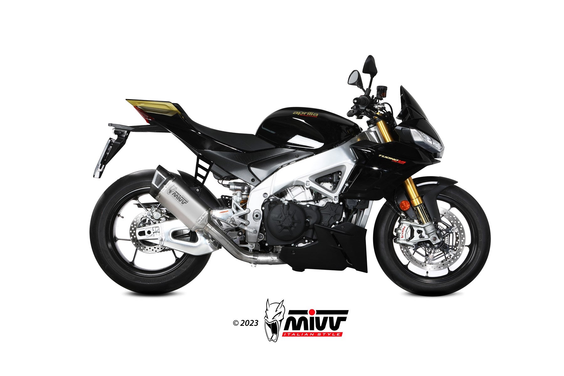 TERMINALE DI SCARICO IN TITANIO RACING MIVV SR-1 APRILIA TUONO V4 1100 2021-2024