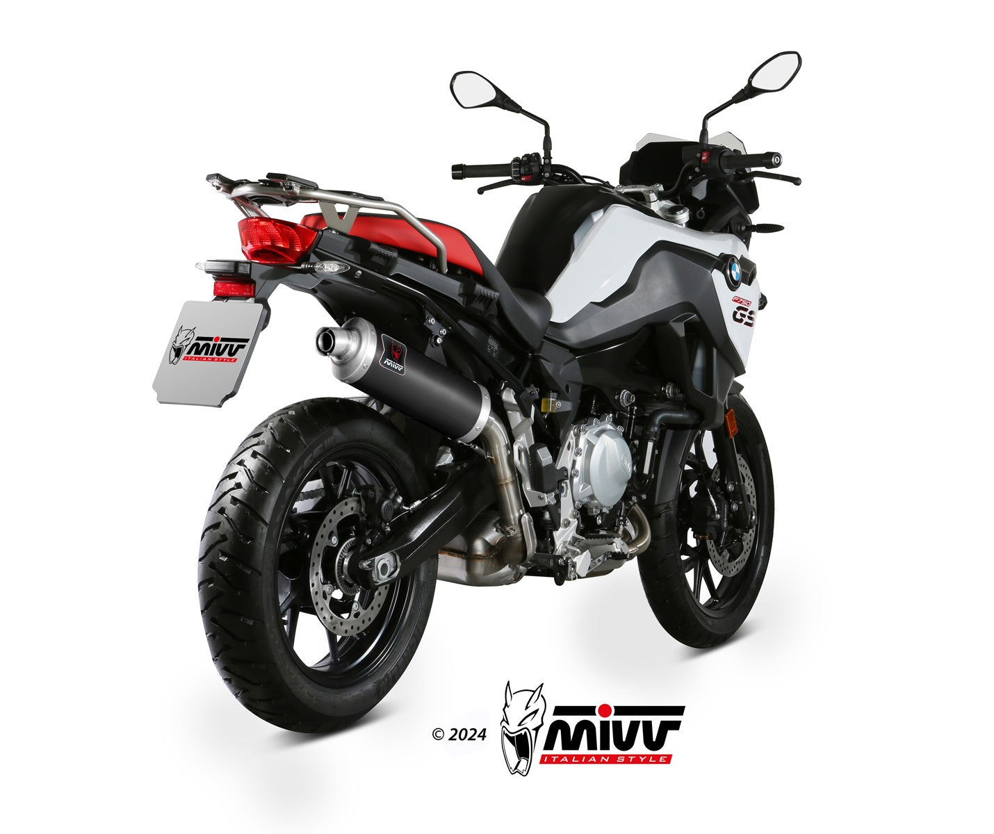 TERMINALE DI SCARICO IN ACCIAIO INOX NERO MIVV DAKAR BMW F 750 GS 2018 - 2024