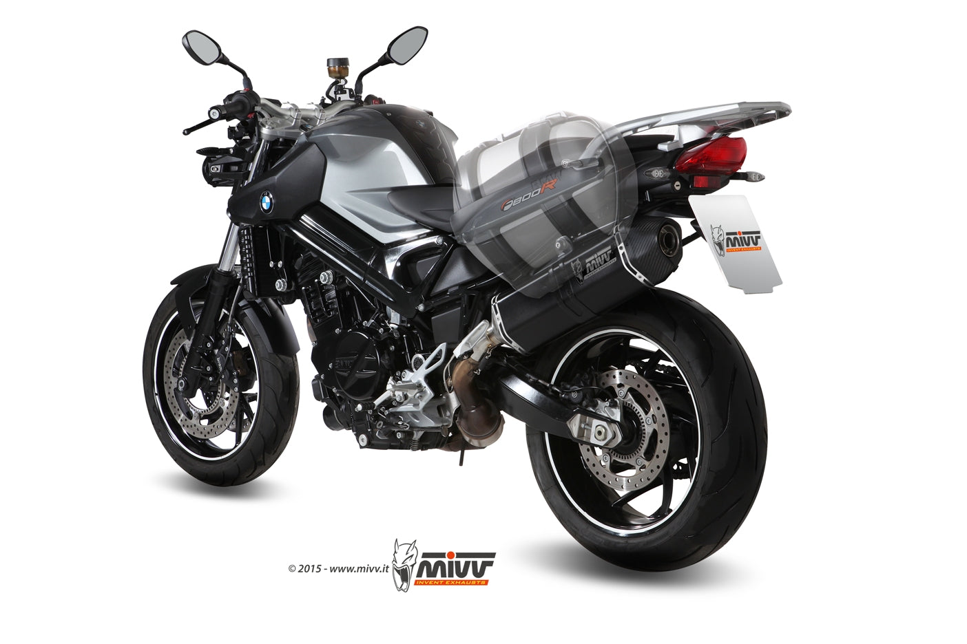 TERMINALE DI SCARICO ACCIAIO INOX NERO MIVV SPEED EDGE BMW F 800 R/GT 2009-2020