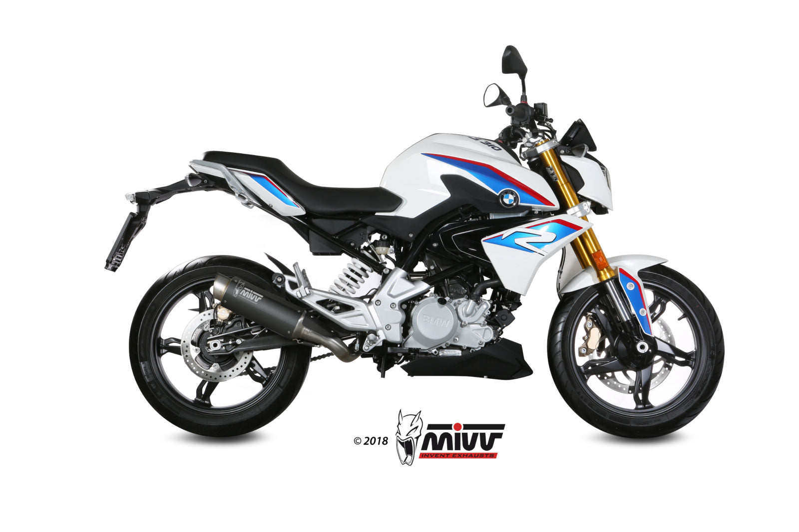 SCARICO COMPLETO IN ACCIAIO INOX NERO MIVV GPPRO BMW G 310 R 2018 - 2024