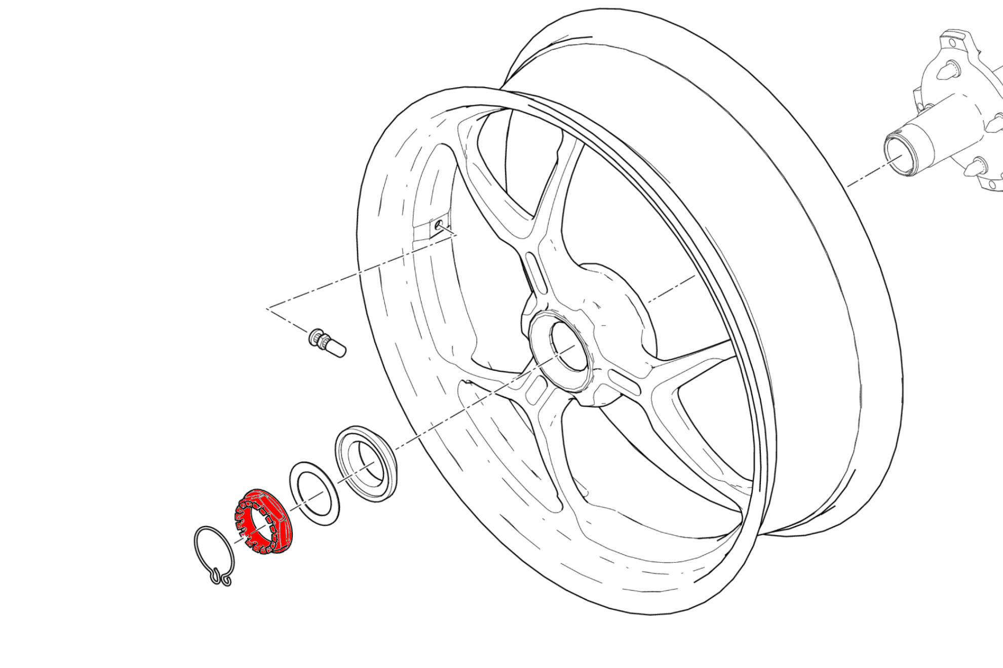 DADO RUOTA POSTERIORE DX CNC RACING DUCATI MONSTER S4R 2003 - 08