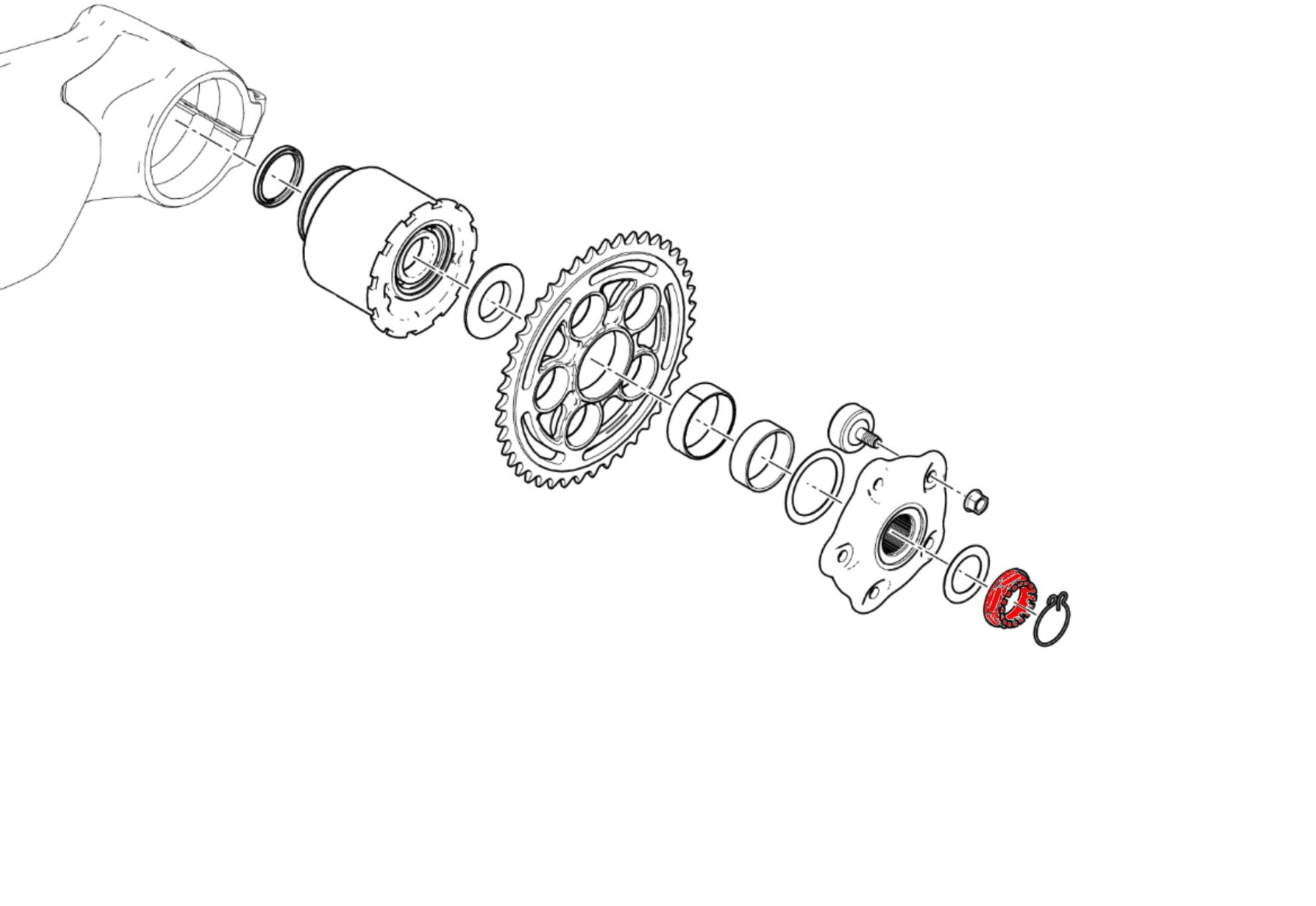 DADO RUOTA POSTERIORE SX CNC RACING DUCATI HYPERMOTARD 821 SP 2013 -15