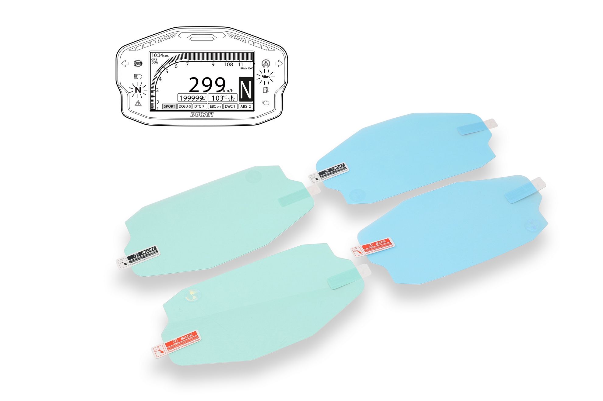 KIT PELLICOLE PROTEZIONE STRUMENTAZIONE CNC RACING DUCATI 1299 PANIGALE