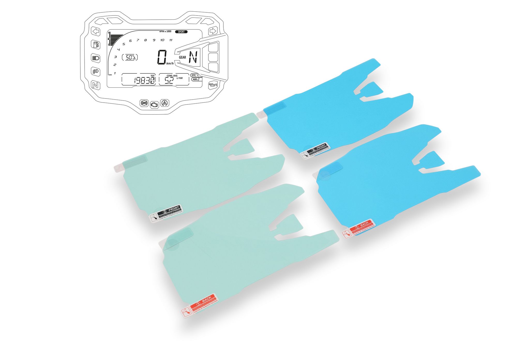 PELLICOLE PROTEZIONE STRUMENTAZIONE CNC RACING DUCATI MULTISTRADA 1260 S 2019-20