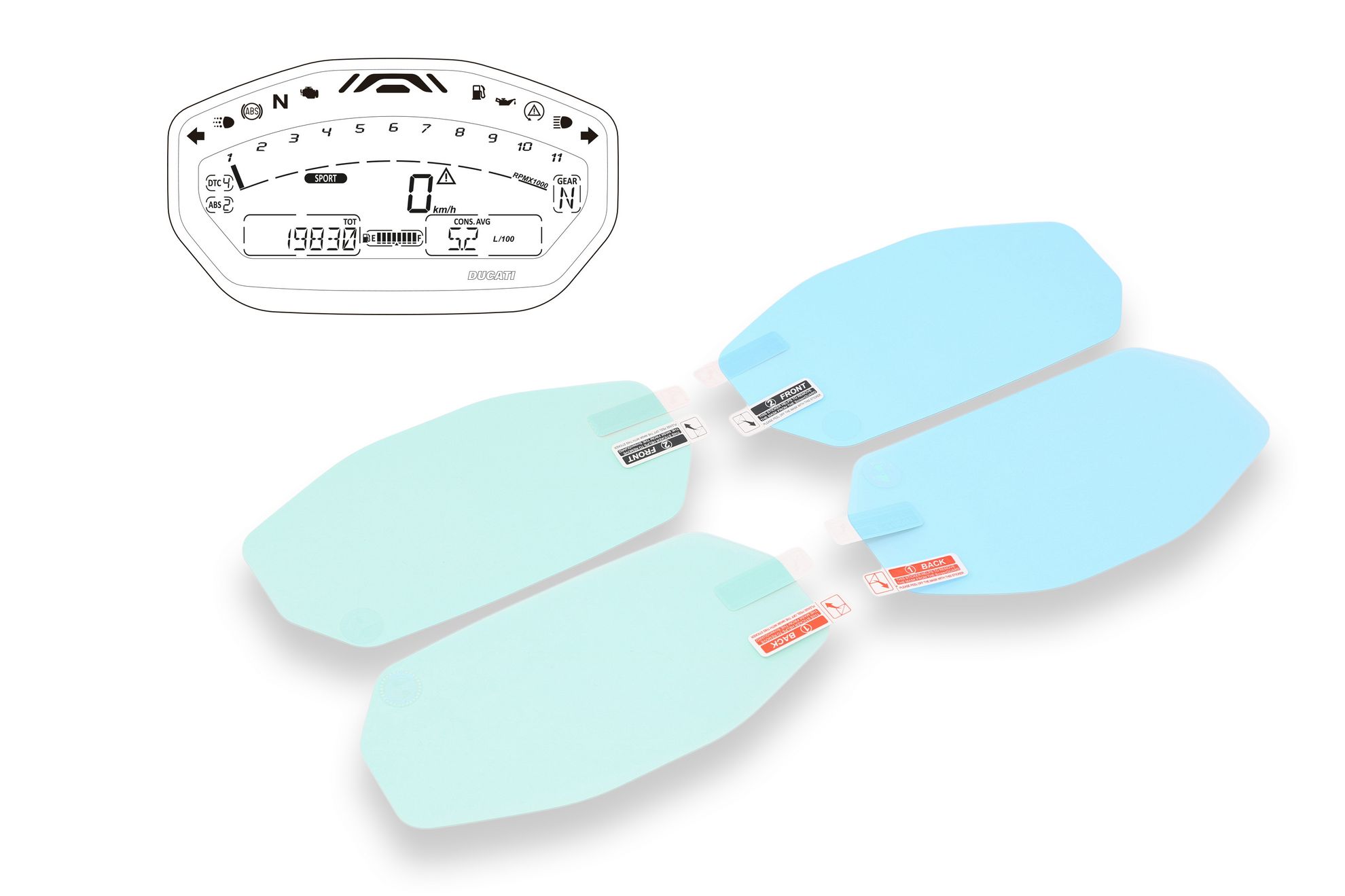 KIT PELLICOLE PROTEZIONE STRUMENTAZIONE CNC RACING DUCATI SUPERSPORT 950 S