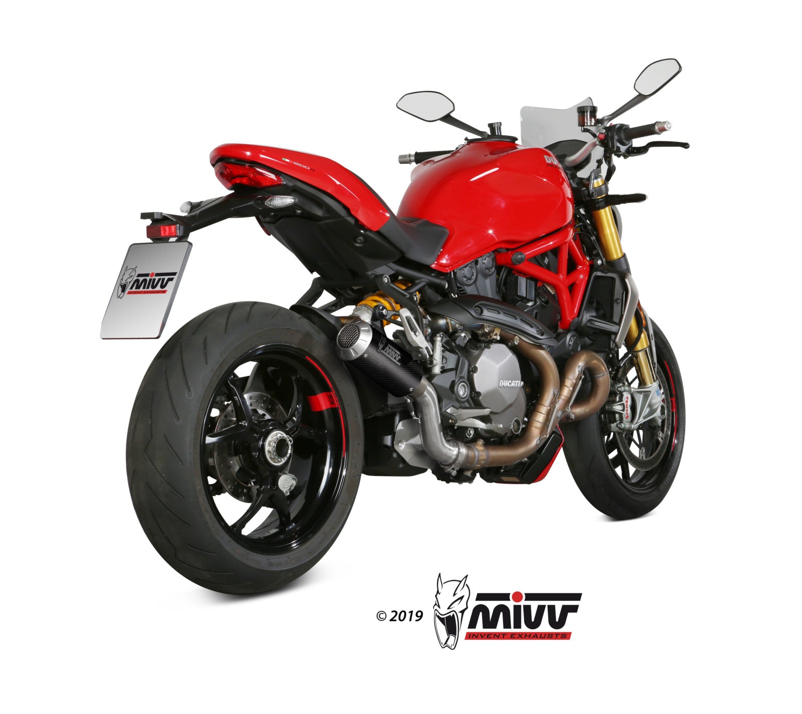 TERMINALE DI SCARICO IN CARBONIO RACING MIVV MK3 DUCATI MONSTER 1200 2017 - 2021