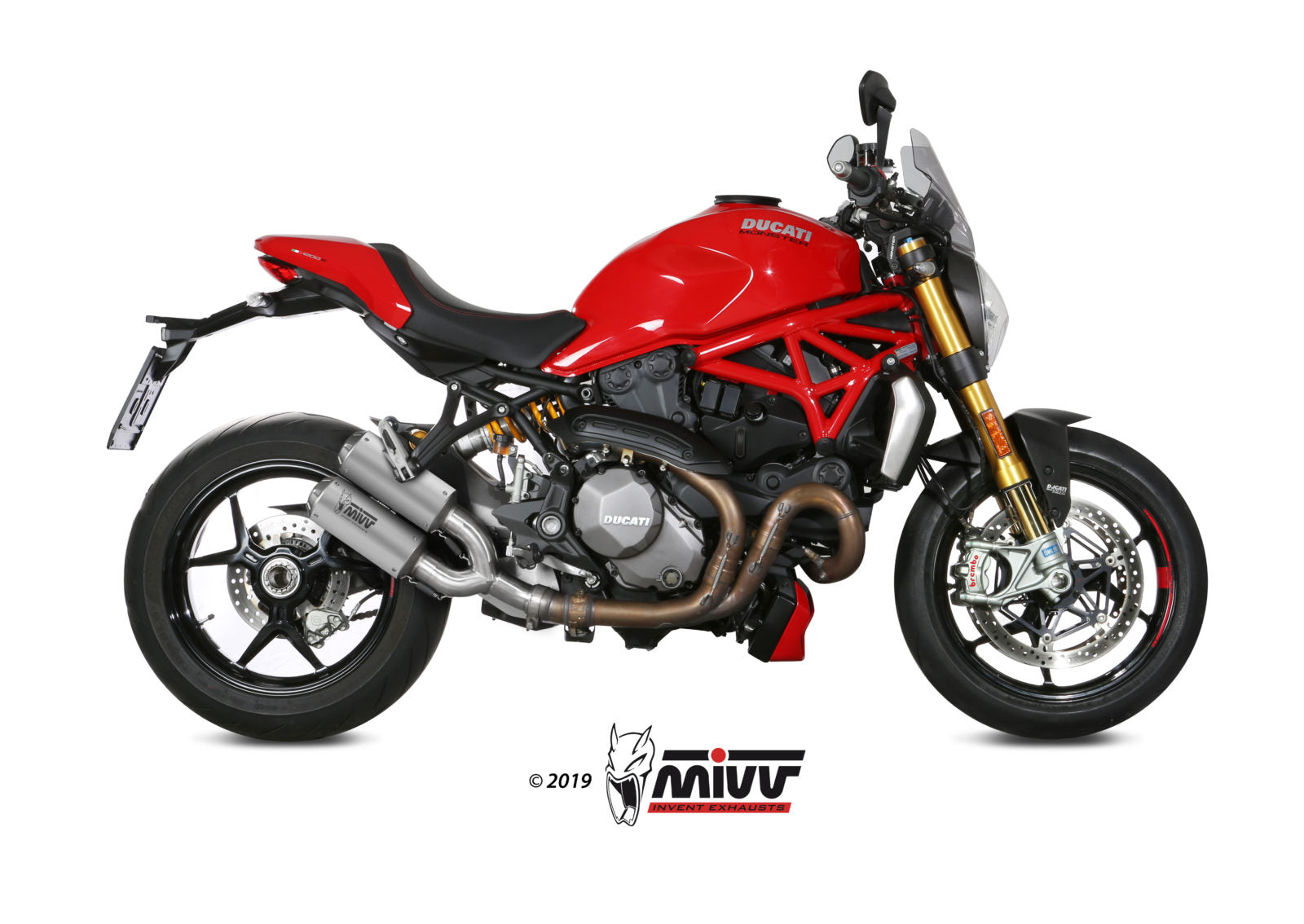 TERMINALI DI SCARICO IN ACCIAIO INOX RACING MIVV MK3 DUCATI MONSTER 1200 2017-21