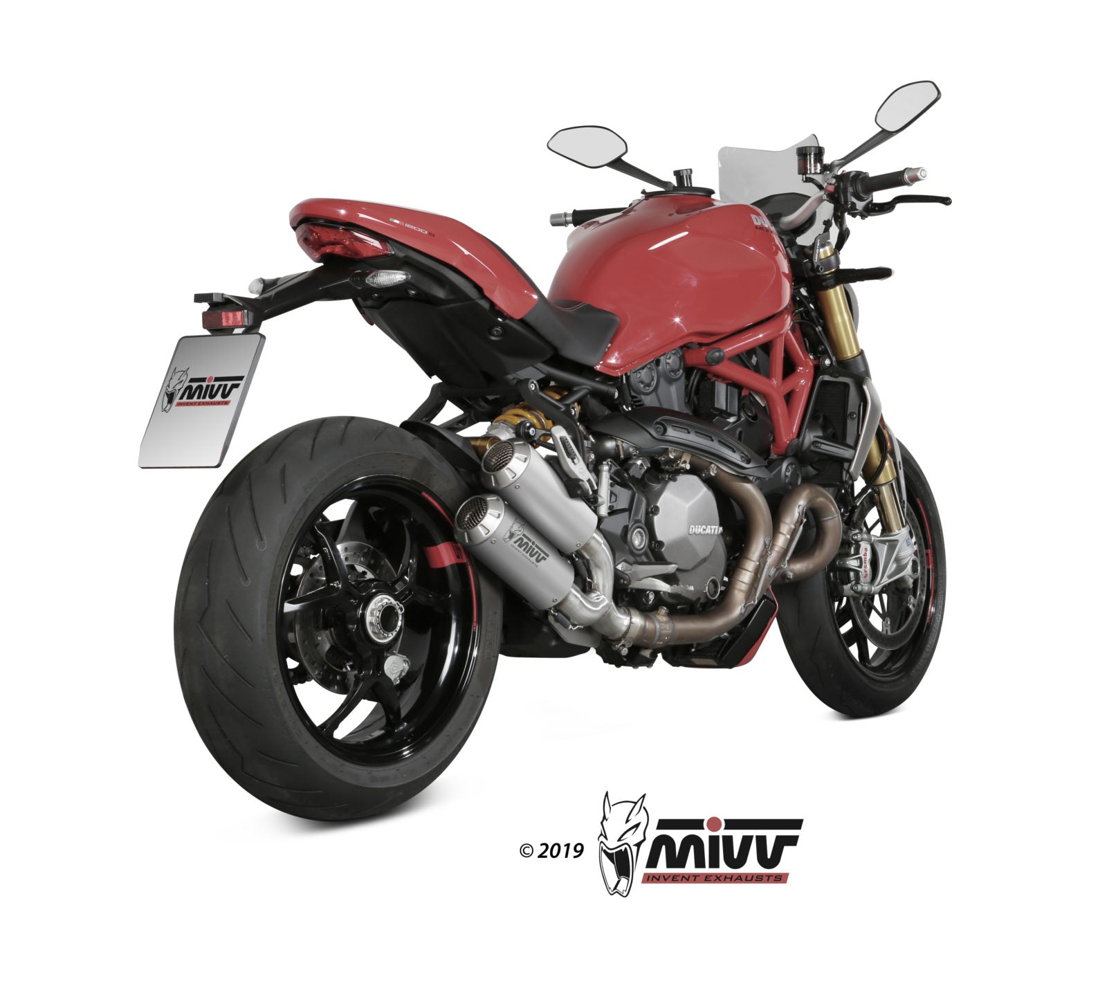TERMINALI DI SCARICO IN ACCIAIO INOX RACING MIVV MK3 DUCATI MONSTER 1200 2017-21