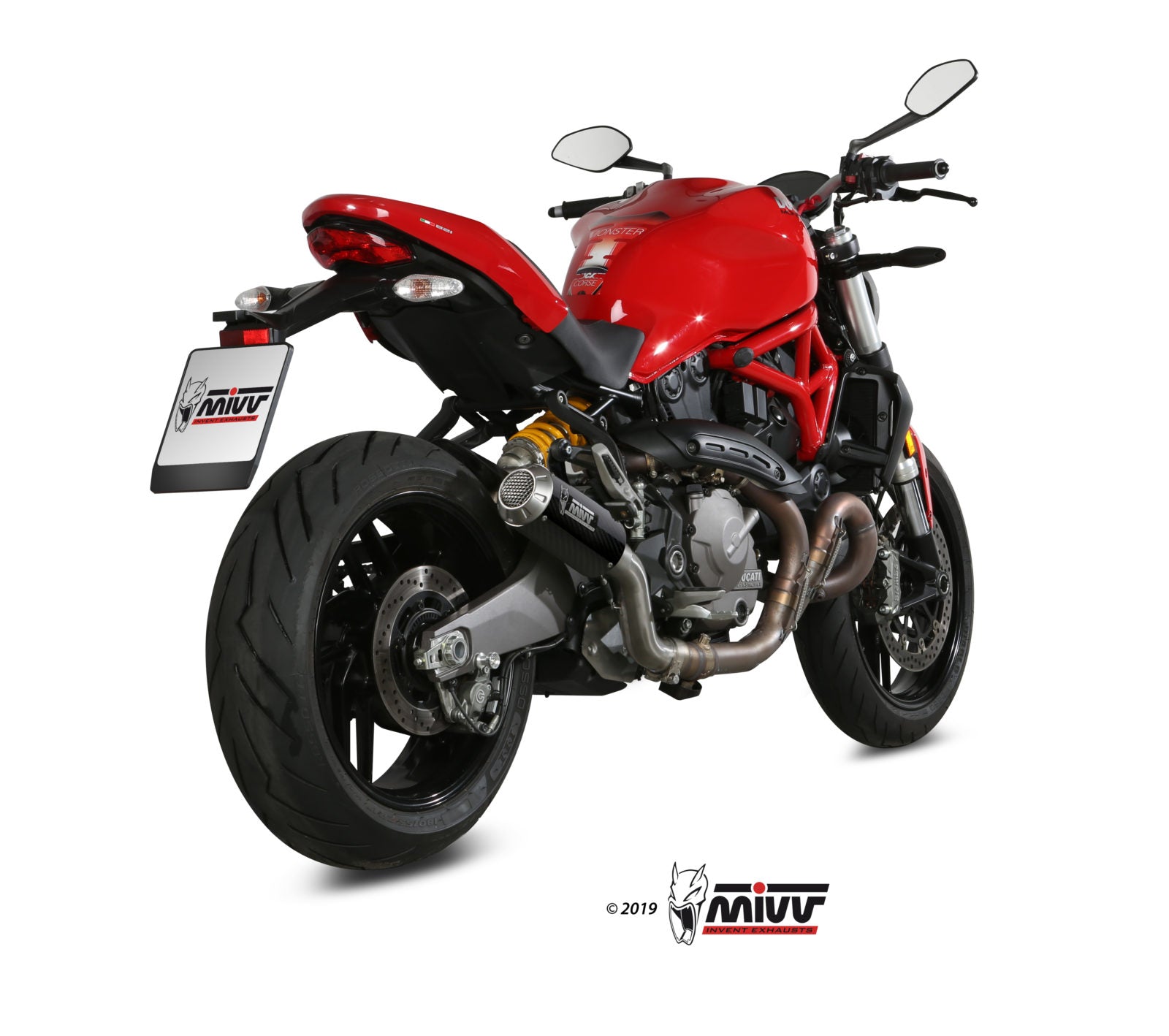 TERMINALE DI SCARICO IN CARBONIO RACING MIVV MK3 DUCATI MONSTER 821 2018 - 2020