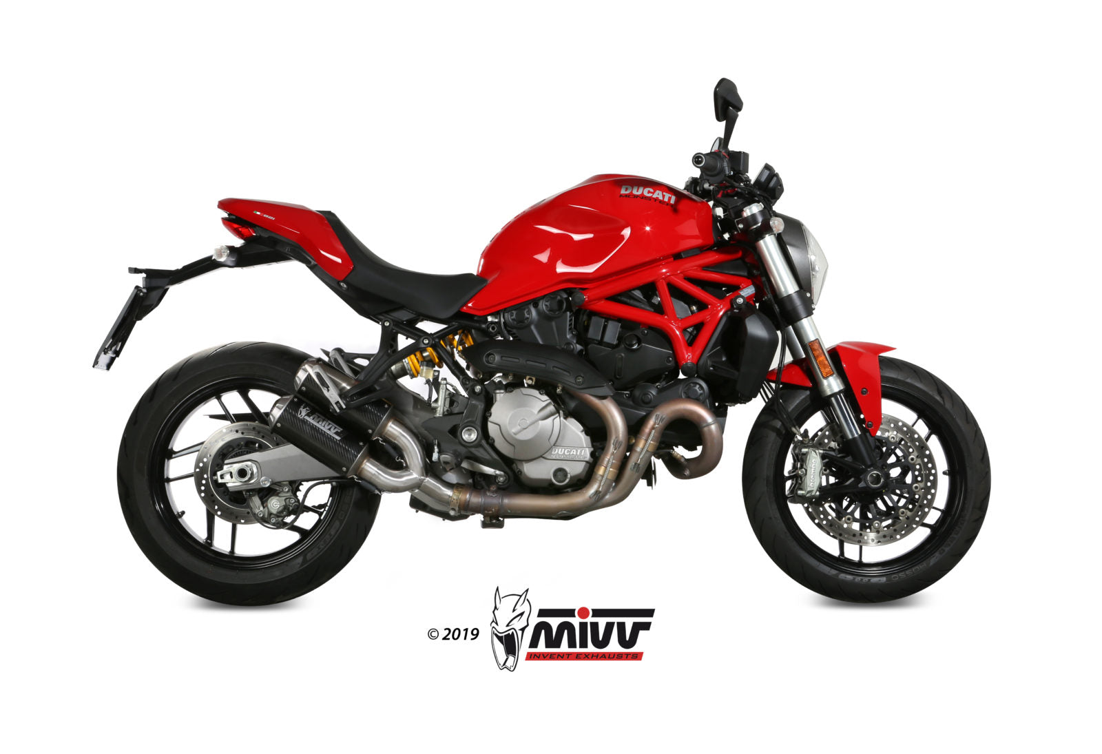 TERMINALI DI SCARICO IN CARBONIO RACING MIVV MK3 DUCATI MONSTER 821 2018 - 2020