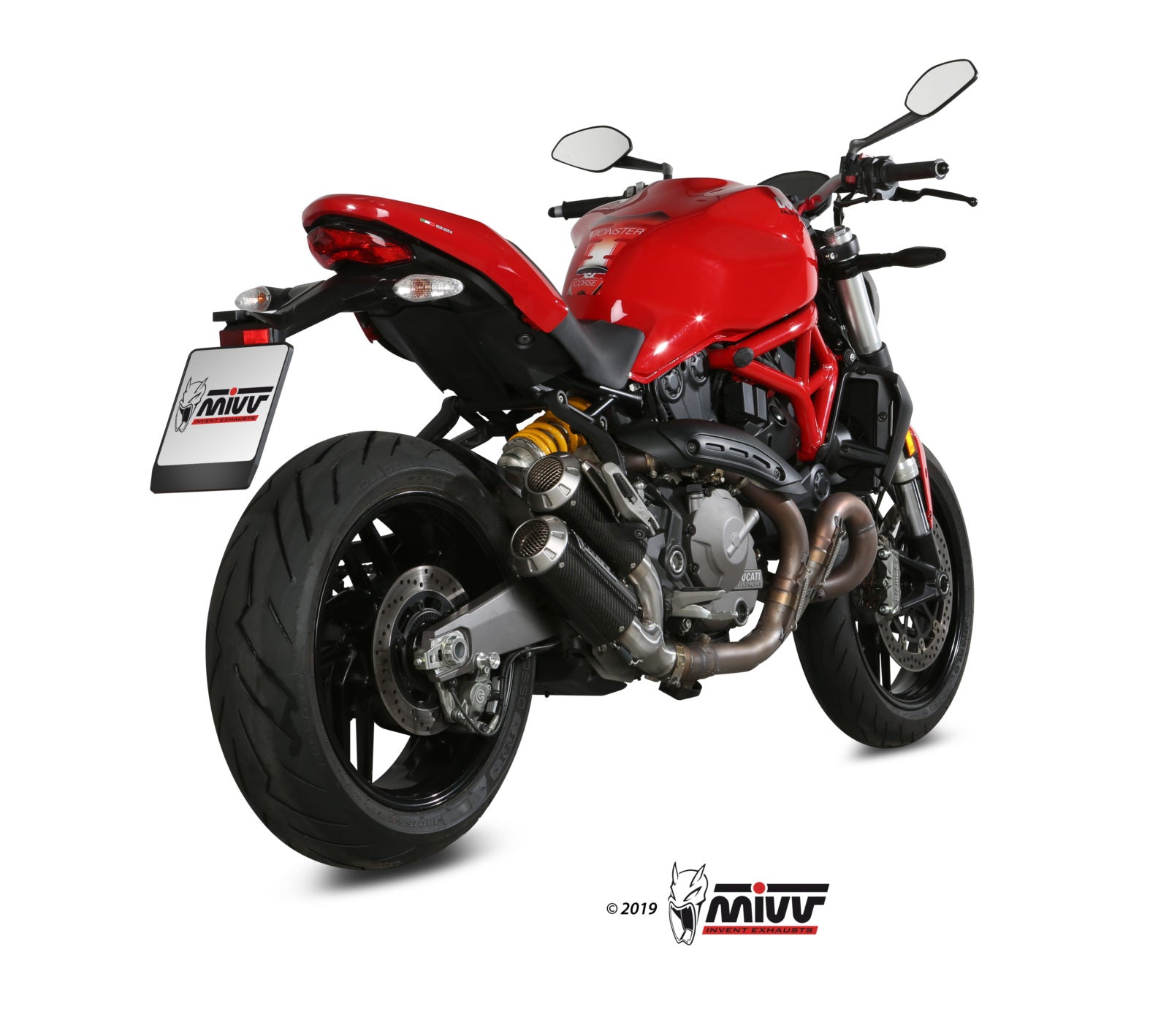 TERMINALI DI SCARICO IN CARBONIO RACING MIVV MK3 DUCATI MONSTER 821 2018 - 2020