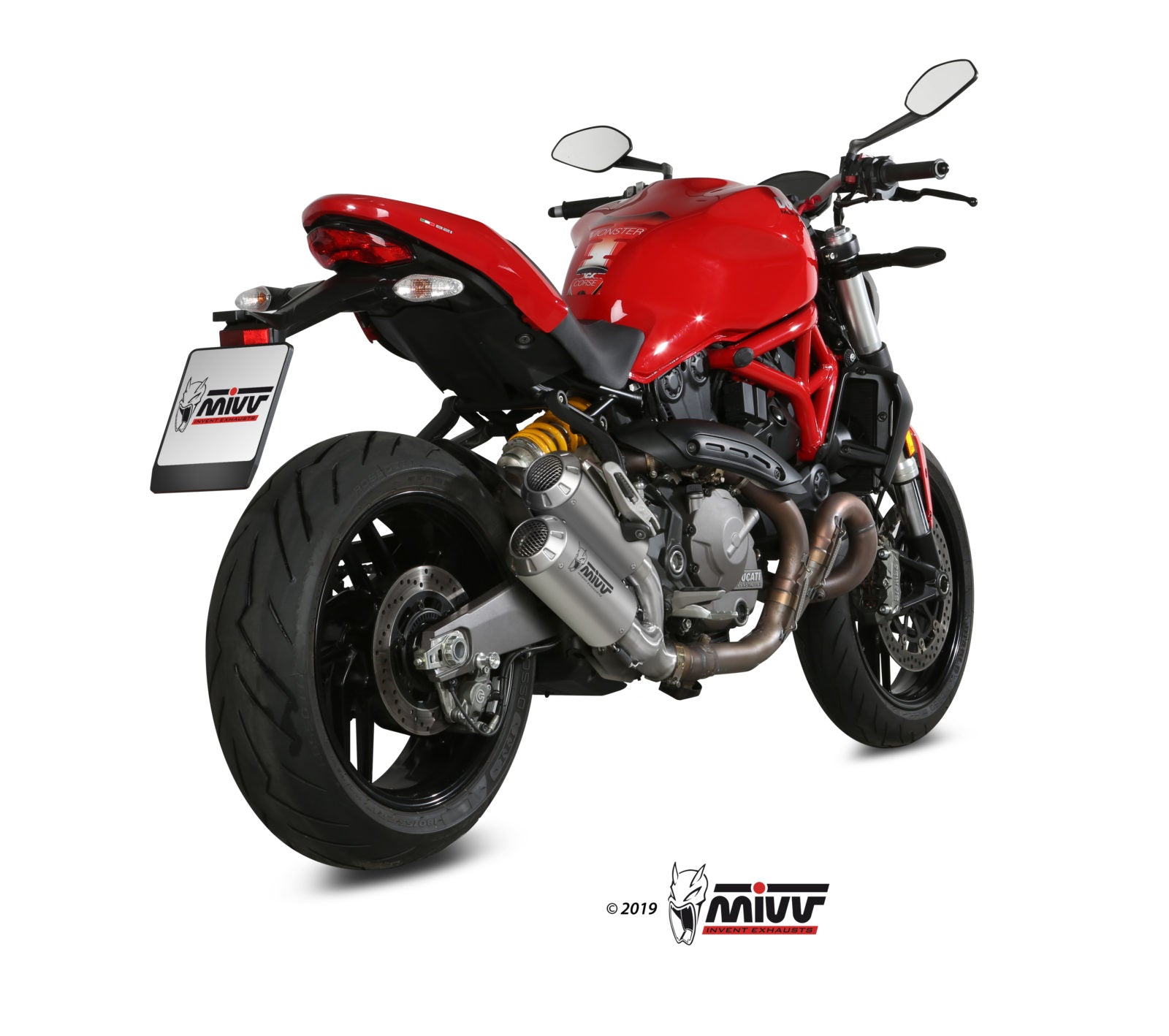 TERMINALI DI SCARICO IN ACCIAIO INOX RACING MIVV MK3 DUCATI MONSTER 821 2018 -20