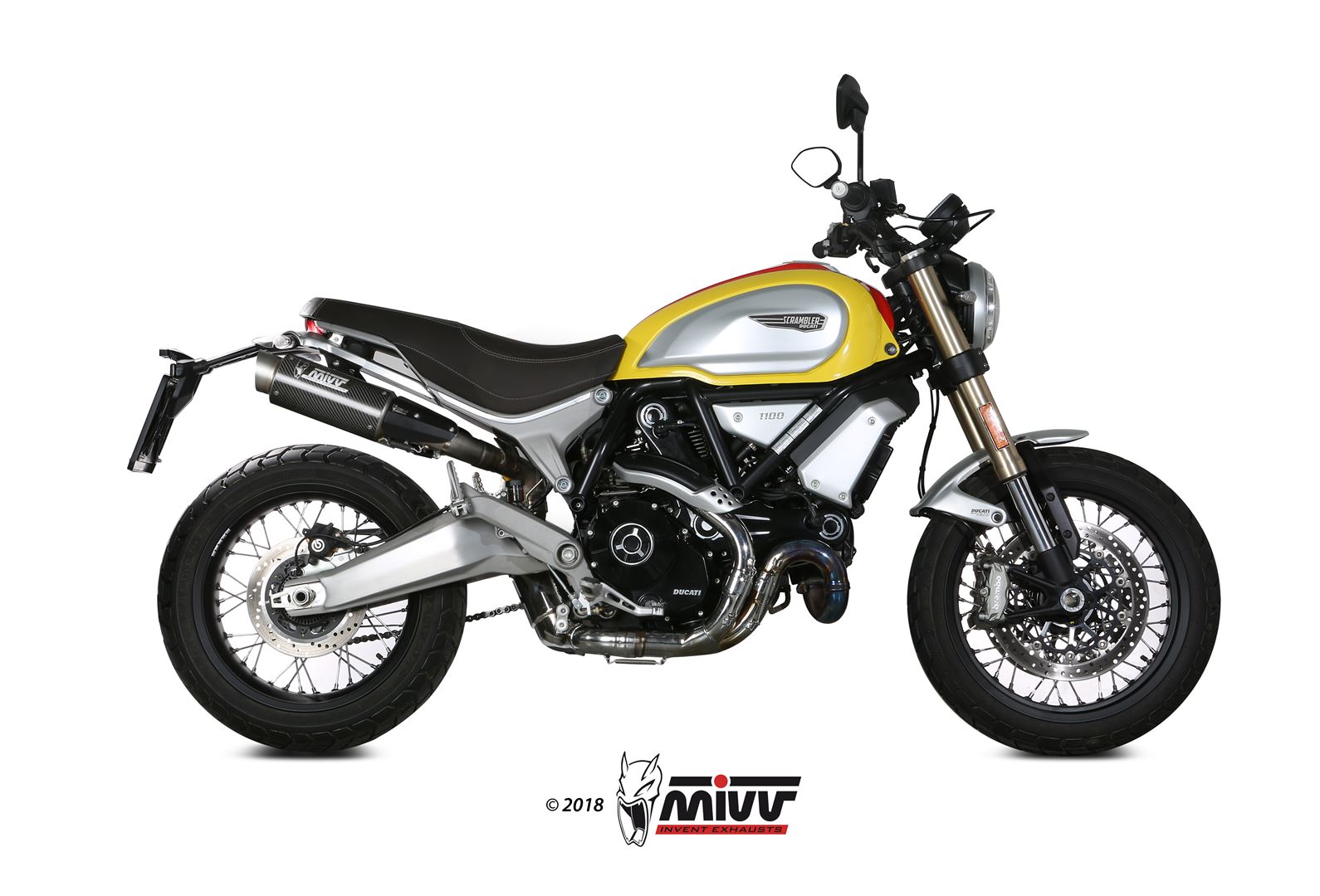 TERMINALI DI SCARICO IN CARBONIO RACING MIVV GPPRO DUCATI SCRAMBLER 1100 2018-20