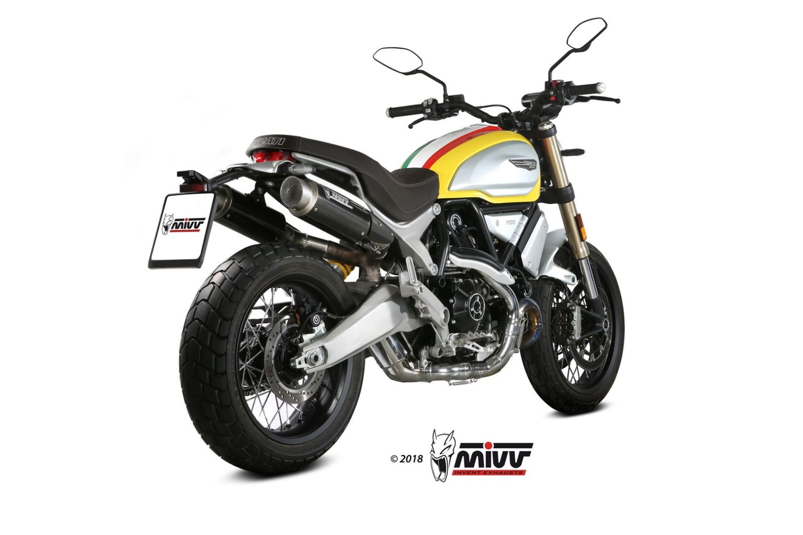 TERMINALI DI SCARICO IN CARBONIO RACING MIVV GPPRO DUCATI SCRAMBLER 1100 2018-20