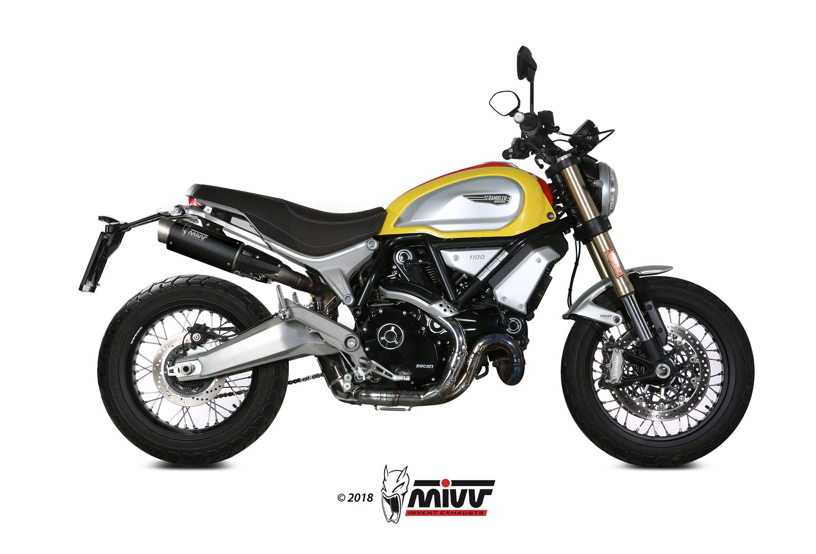 TERMINALI DI SCARICO ACCIAIO INOX NERO MIVV GPPRO DUCATI SCRAMBLER 1100 2018-20