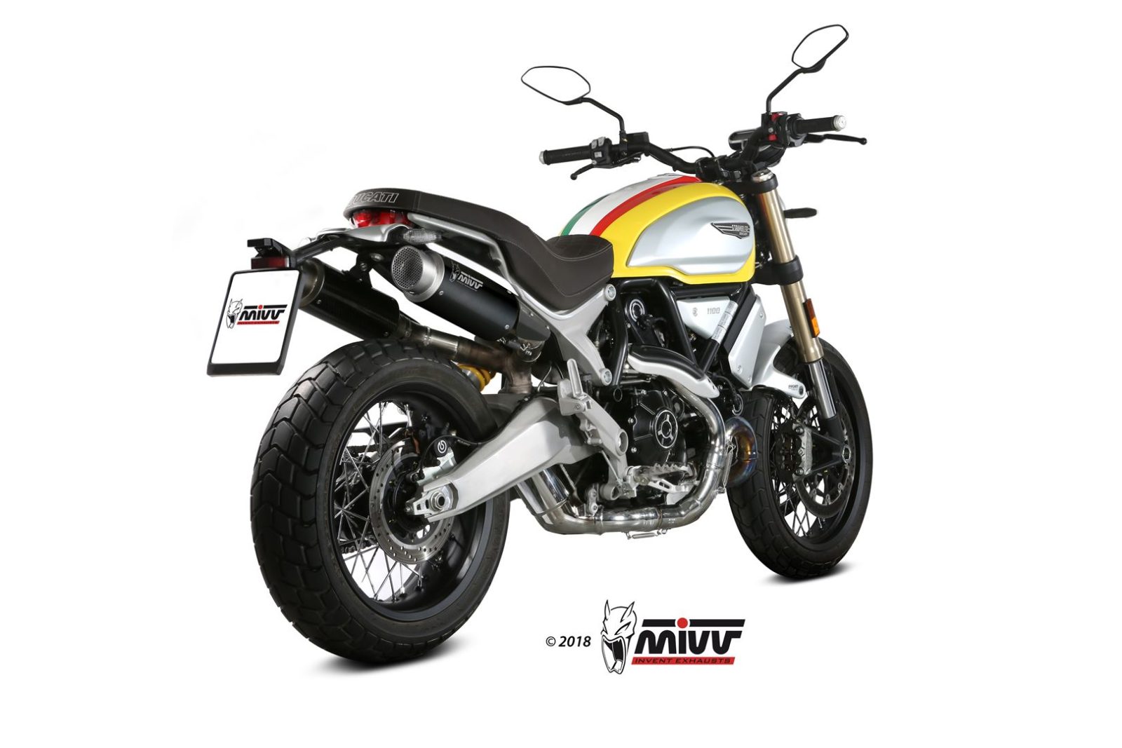 TERMINALI DI SCARICO ACCIAIO INOX NERO MIVV GPPRO DUCATI SCRAMBLER 1100 2018-20