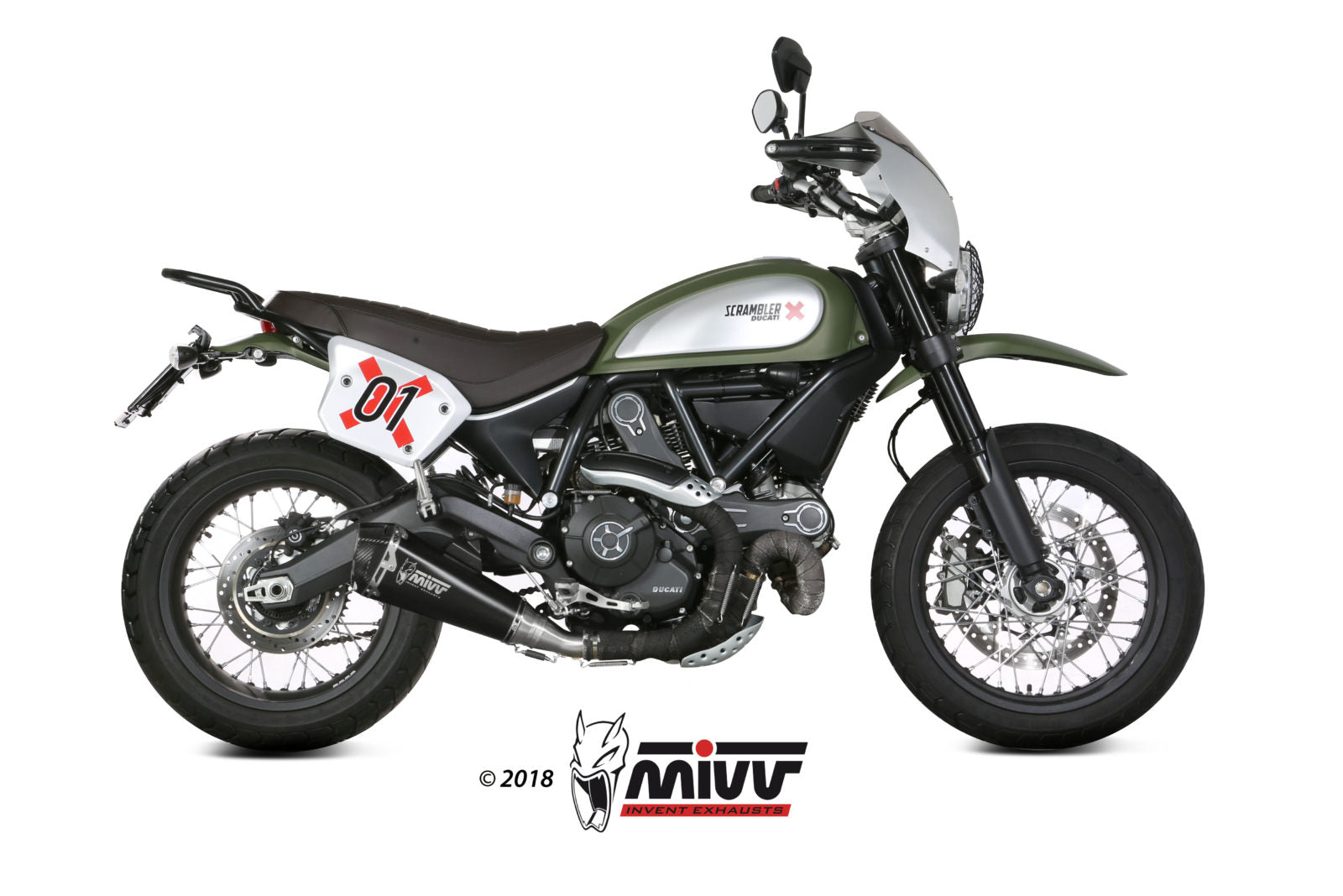 TERMINALE DI SCARICO INOX NERO MIVV DELTA RACE DUCATI SCRAMBLER 800 2015-20