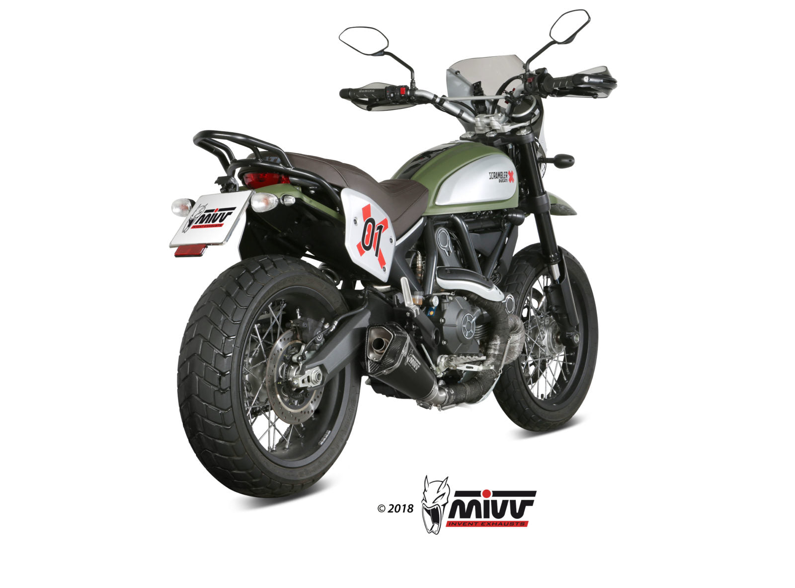 TERMINALE DI SCARICO INOX NERO MIVV DELTA RACE DUCATI SCRAMBLER 800 2015-20