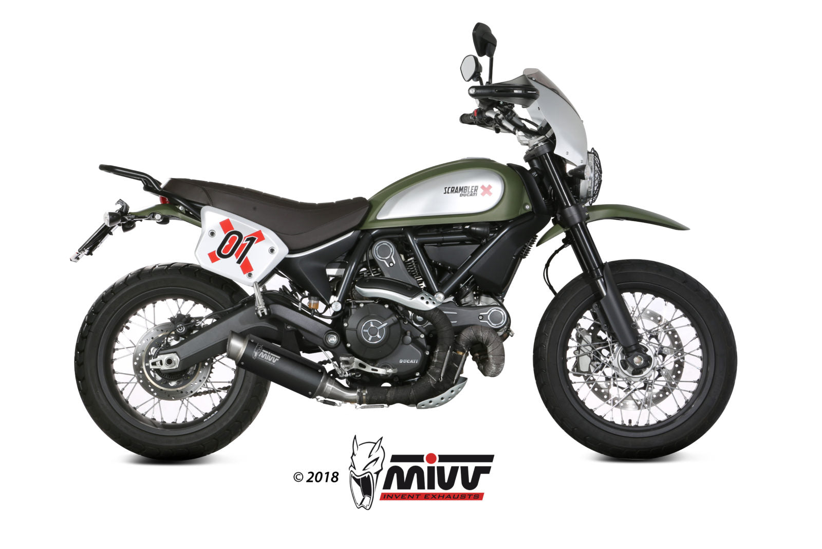 TERMINALE DI SCARICO ACCIAIO INOX NERO MIVV GPPRO DUCATI SCRAMBLER 800 2015-20