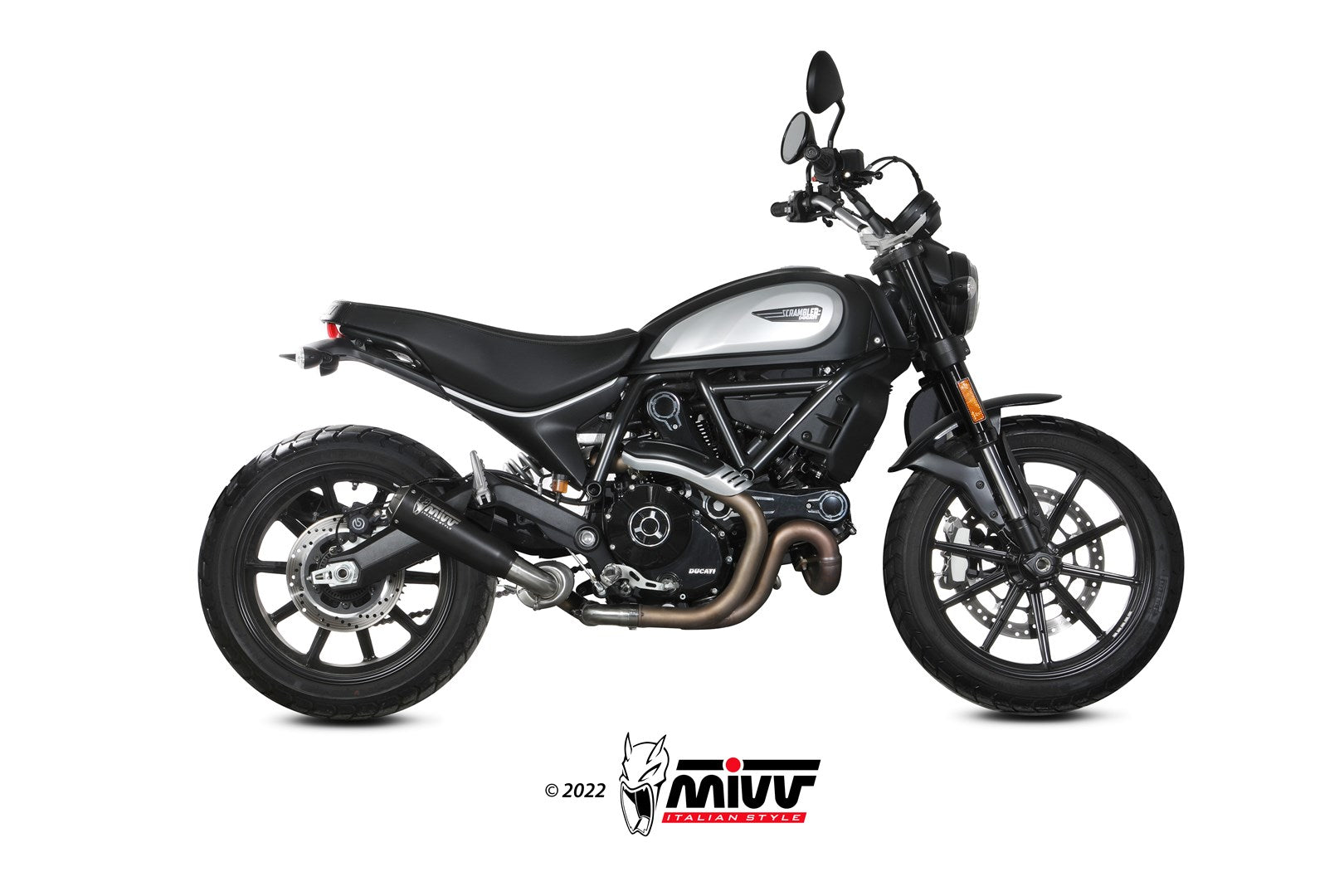TERMINALE SCARICO INOX NERO MIVV X-M1 DUCATI SCRAMBLER 800 ICON /ICON DARK 21-22