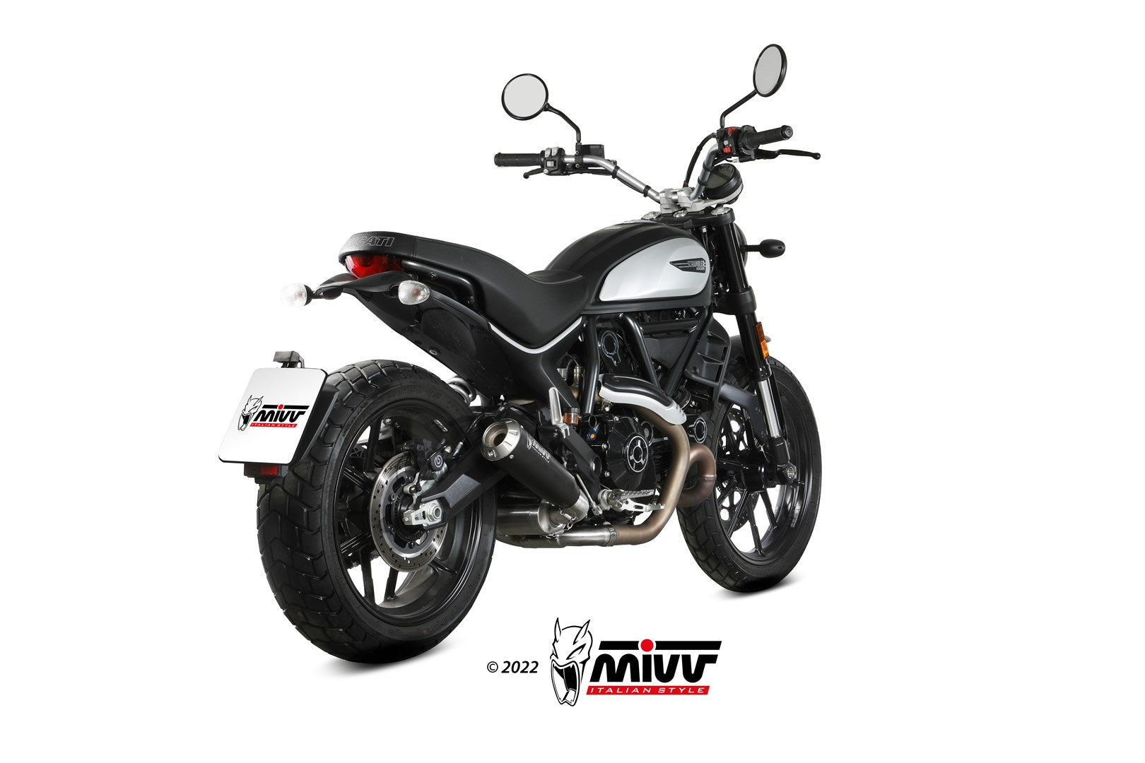 TERMINALE SCARICO INOX NERO MIVV X-M1 DUCATI SCRAMBLER 800 ICON /ICON DARK 21-22