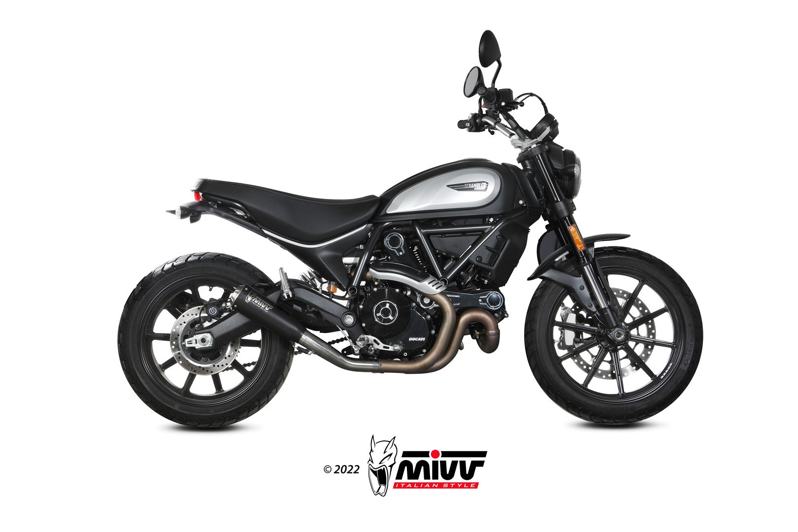 TERMINALE SCARICO INOX NERO RACING MIVV X-M1 DUCATI SCRAMBLER ICON/DARK 21-22