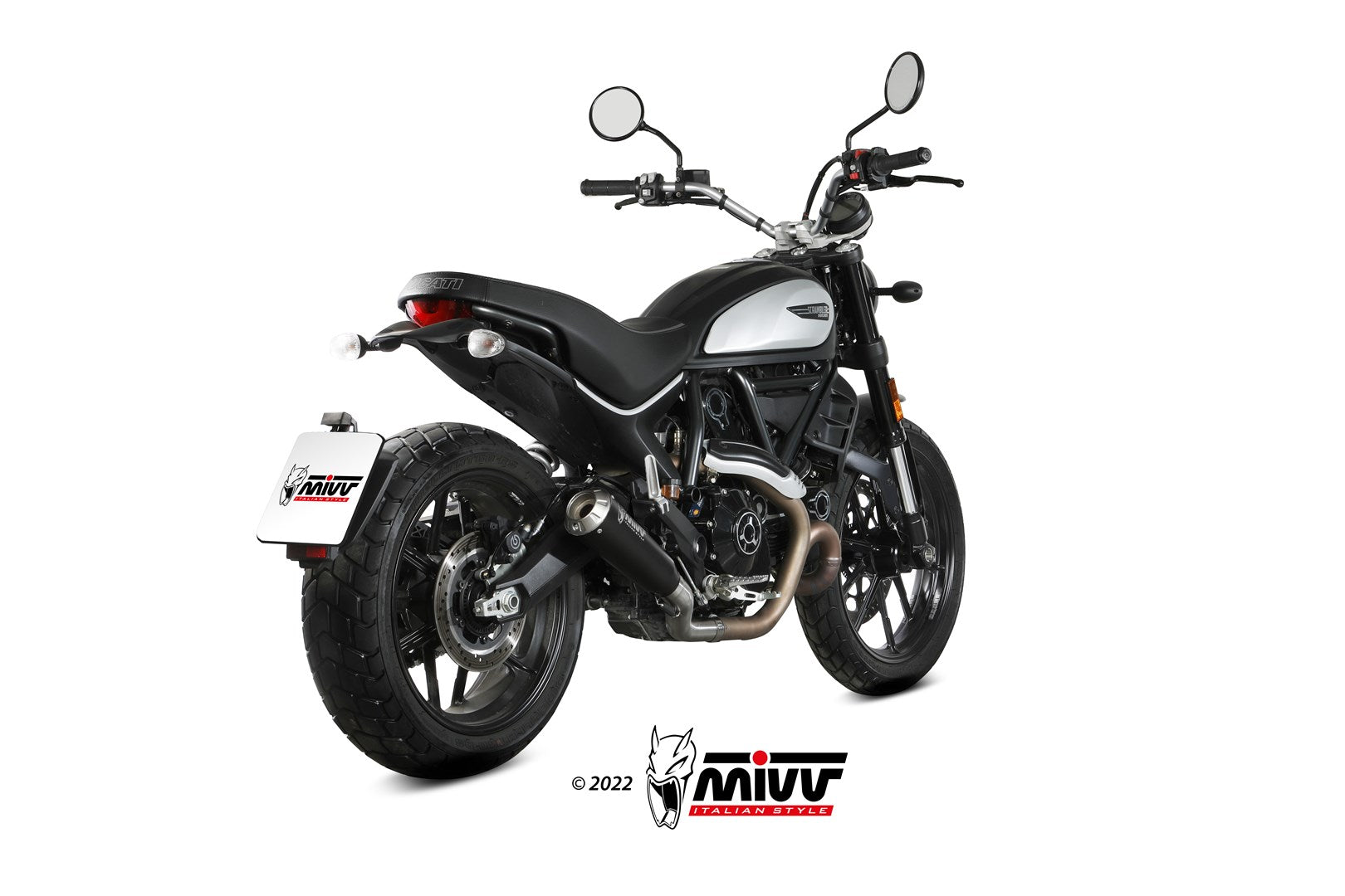 TERMINALE SCARICO INOX NERO RACING MIVV X-M1 DUCATI SCRAMBLER ICON/DARK 21-22