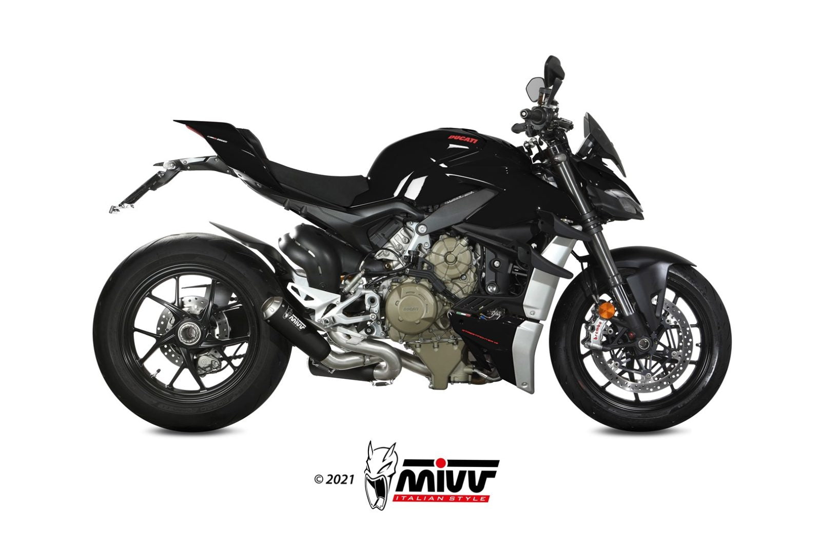TERMINALI DI SCARICO  INOX NERO RACING MIVV X-M1 DUCATI STREETFIGHTER V4 2020-22
