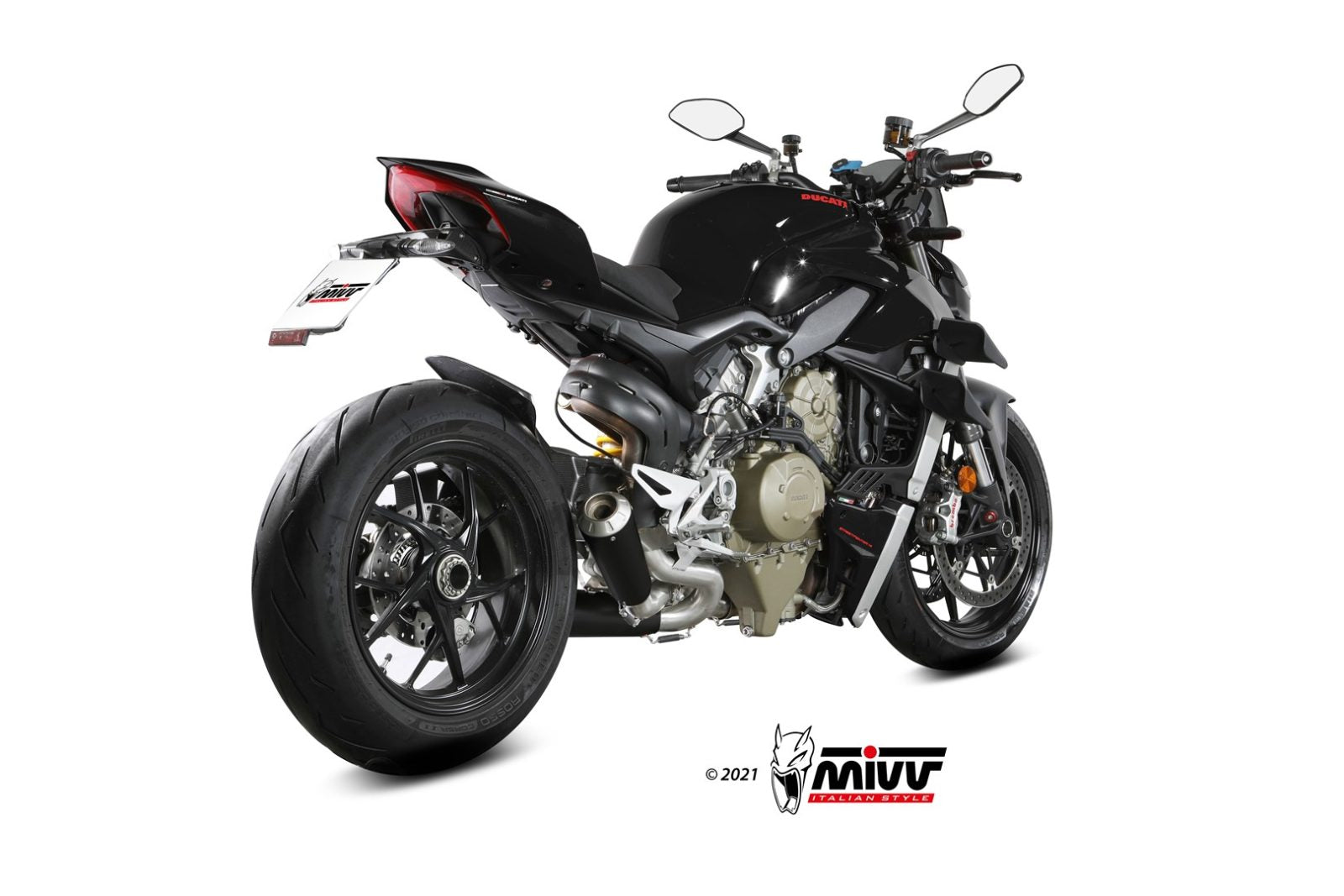 TERMINALI DI SCARICO  INOX NERO RACING MIVV X-M1 DUCATI STREETFIGHTER V4 2020-22