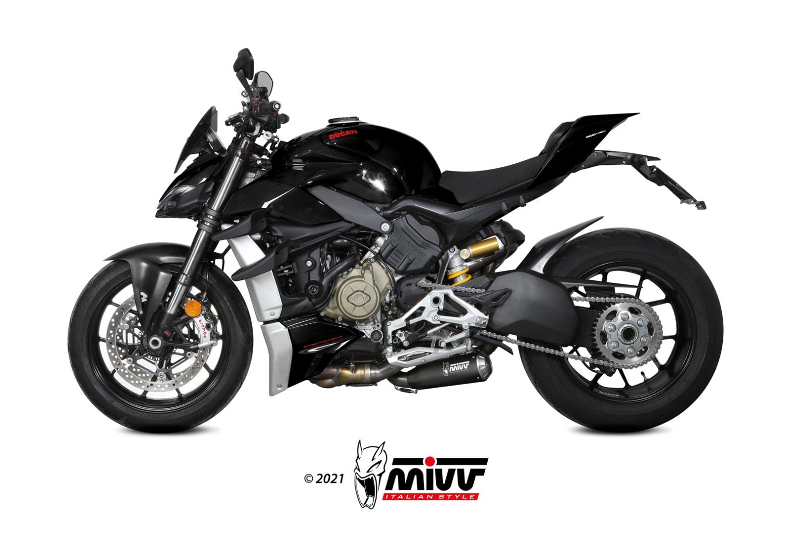 TERMINALI DI SCARICO  INOX NERO RACING MIVV X-M1 DUCATI STREETFIGHTER V4 2020-22