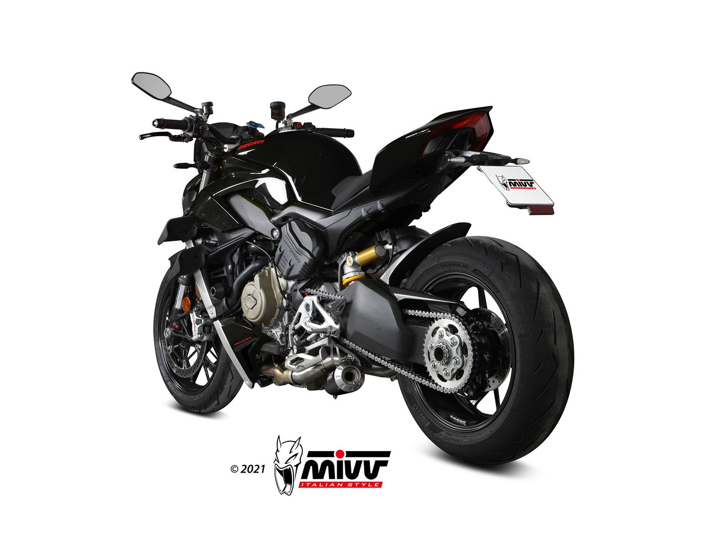 TERMINALI DI SCARICO  INOX NERO RACING MIVV X-M1 DUCATI STREETFIGHTER V4 2020-22